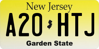 NJ license plate A20HTJ