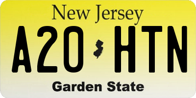 NJ license plate A20HTN