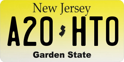 NJ license plate A20HTO