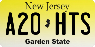 NJ license plate A20HTS