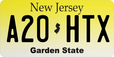 NJ license plate A20HTX