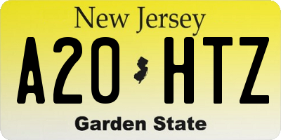 NJ license plate A20HTZ