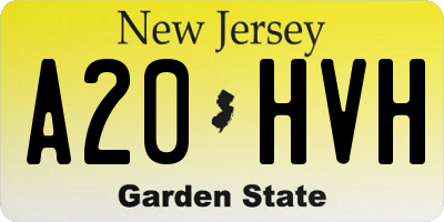 NJ license plate A20HVH