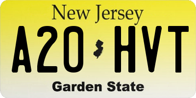 NJ license plate A20HVT