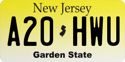 NJ license plate A20HWU