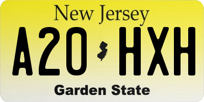 NJ license plate A20HXH
