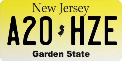 NJ license plate A20HZE