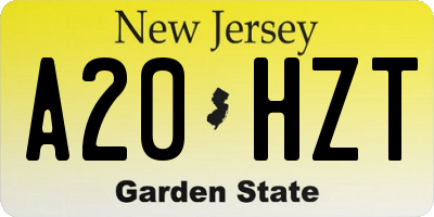 NJ license plate A20HZT