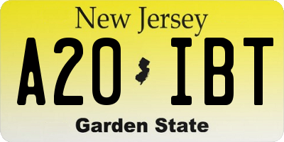 NJ license plate A20IBT