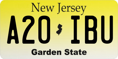 NJ license plate A20IBU