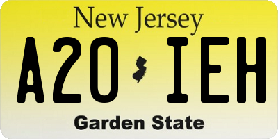 NJ license plate A20IEH