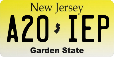 NJ license plate A20IEP