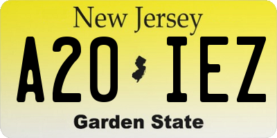 NJ license plate A20IEZ