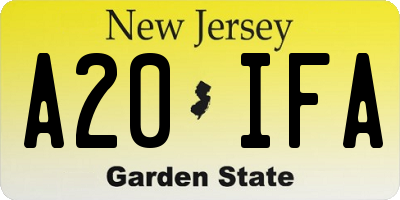 NJ license plate A20IFA