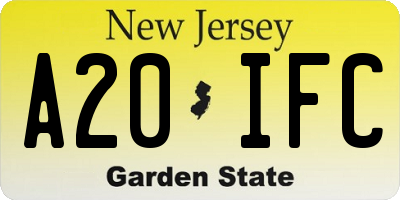 NJ license plate A20IFC