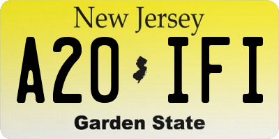 NJ license plate A20IFI