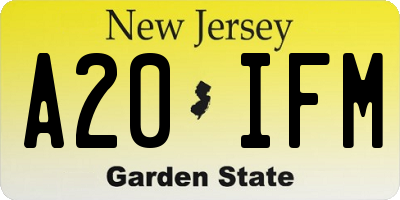 NJ license plate A20IFM