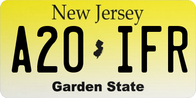 NJ license plate A20IFR