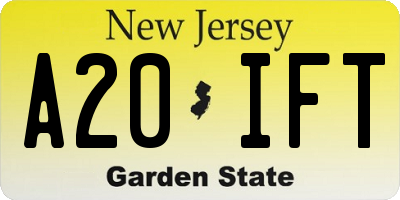 NJ license plate A20IFT