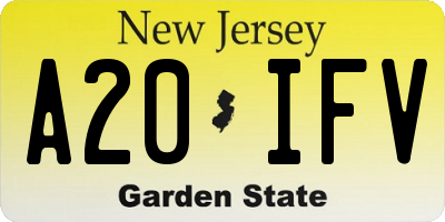 NJ license plate A20IFV