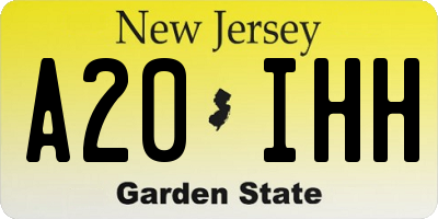 NJ license plate A20IHH