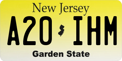 NJ license plate A20IHM