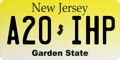 NJ license plate A20IHP