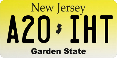 NJ license plate A20IHT