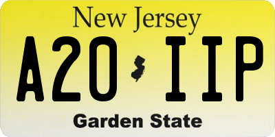 NJ license plate A20IIP