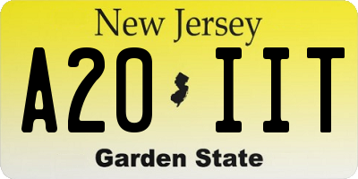 NJ license plate A20IIT