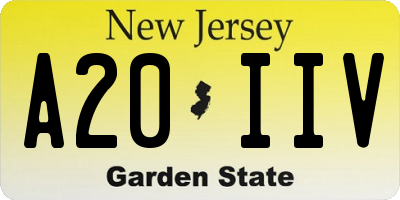 NJ license plate A20IIV