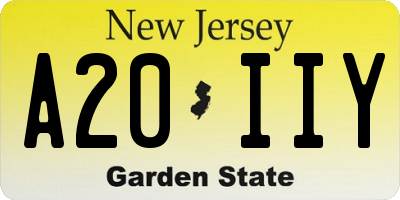 NJ license plate A20IIY
