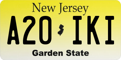 NJ license plate A20IKI