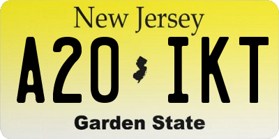 NJ license plate A20IKT