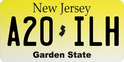 NJ license plate A20ILH