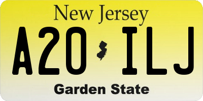 NJ license plate A20ILJ
