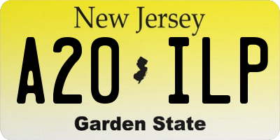 NJ license plate A20ILP
