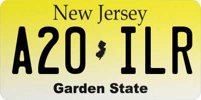 NJ license plate A20ILR