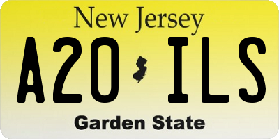 NJ license plate A20ILS