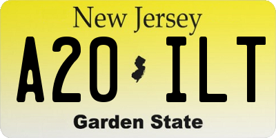 NJ license plate A20ILT