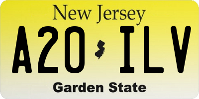 NJ license plate A20ILV