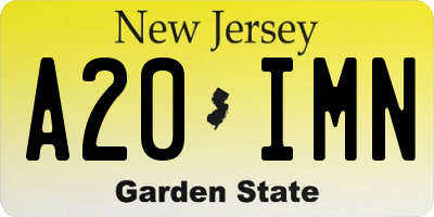 NJ license plate A20IMN