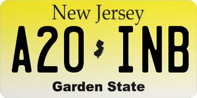 NJ license plate A20INB