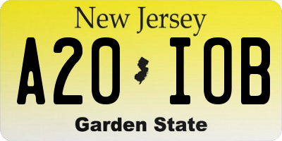 NJ license plate A20IOB