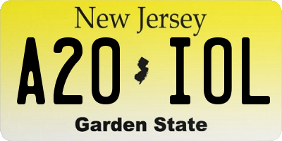 NJ license plate A20IOL