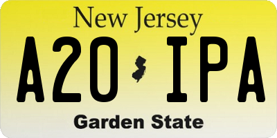NJ license plate A20IPA