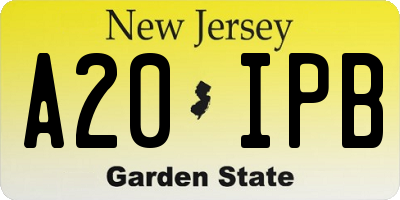 NJ license plate A20IPB