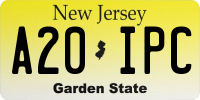 NJ license plate A20IPC