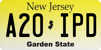 NJ license plate A20IPD
