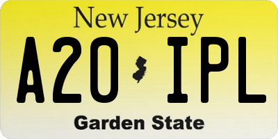 NJ license plate A20IPL